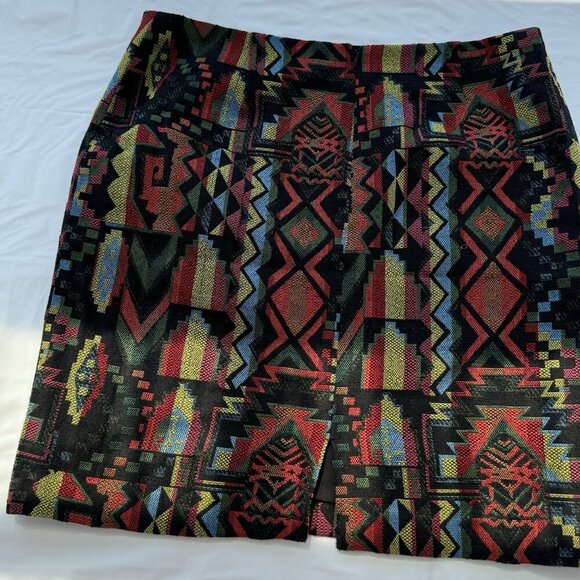 Catherine Malandrino Skirt Emmett Woven Aztec Southwest Sz 14 - Picture 10 of 12